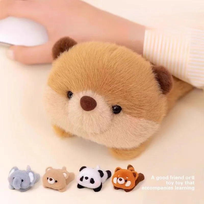 Cute Animal Plush Toy Set Mini Stuffed Dolls Panda Bear Elephant Raccoon Bunny Soft Desktop Decor Keychain Gift for Family Girls