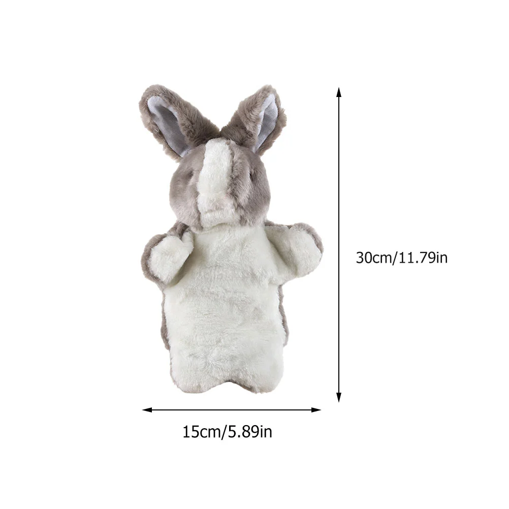 2 Pcs Hairy Plush Rabbit Hand Puppet Toddler Children's Toys Stuffed Dogs for Kids Short