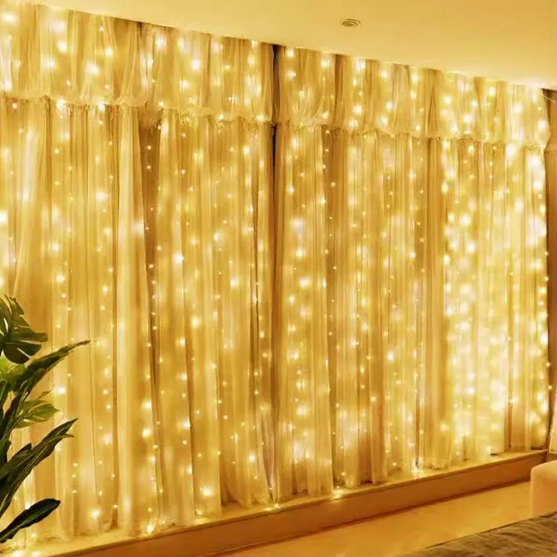 USB Plug Curtain String Lights 8 Modes Fairy Light Party LED Lights with Remote Control Bedroom Wedding Christmas Decoration