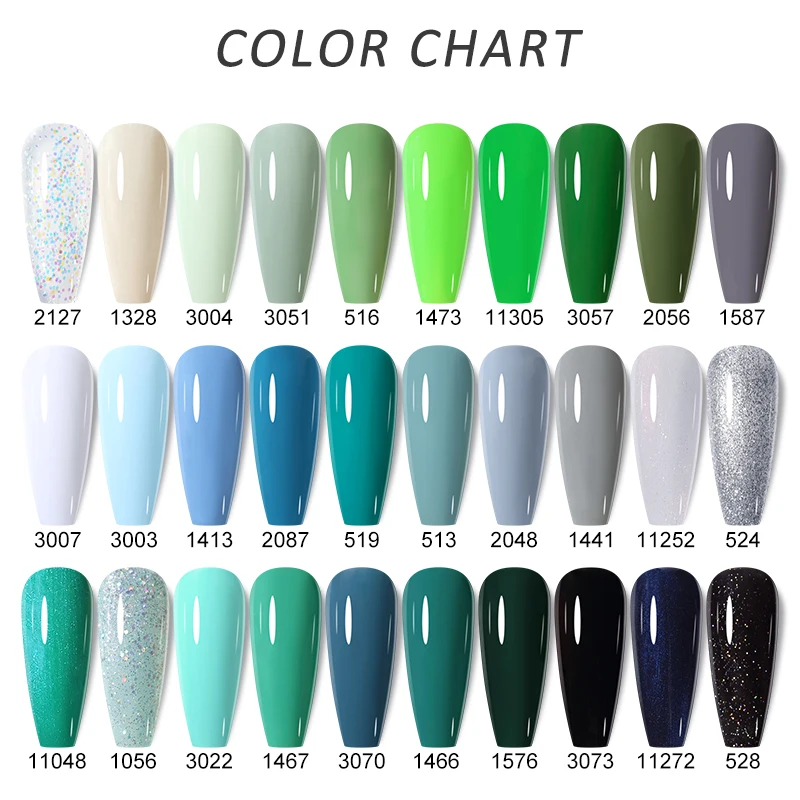 Clou Beaute Green Blue Grey Series Nail Polish Paint Manicure Gel Semi Permanent Art Gellack Organic UVLED Nail Gel Varnish 15ml