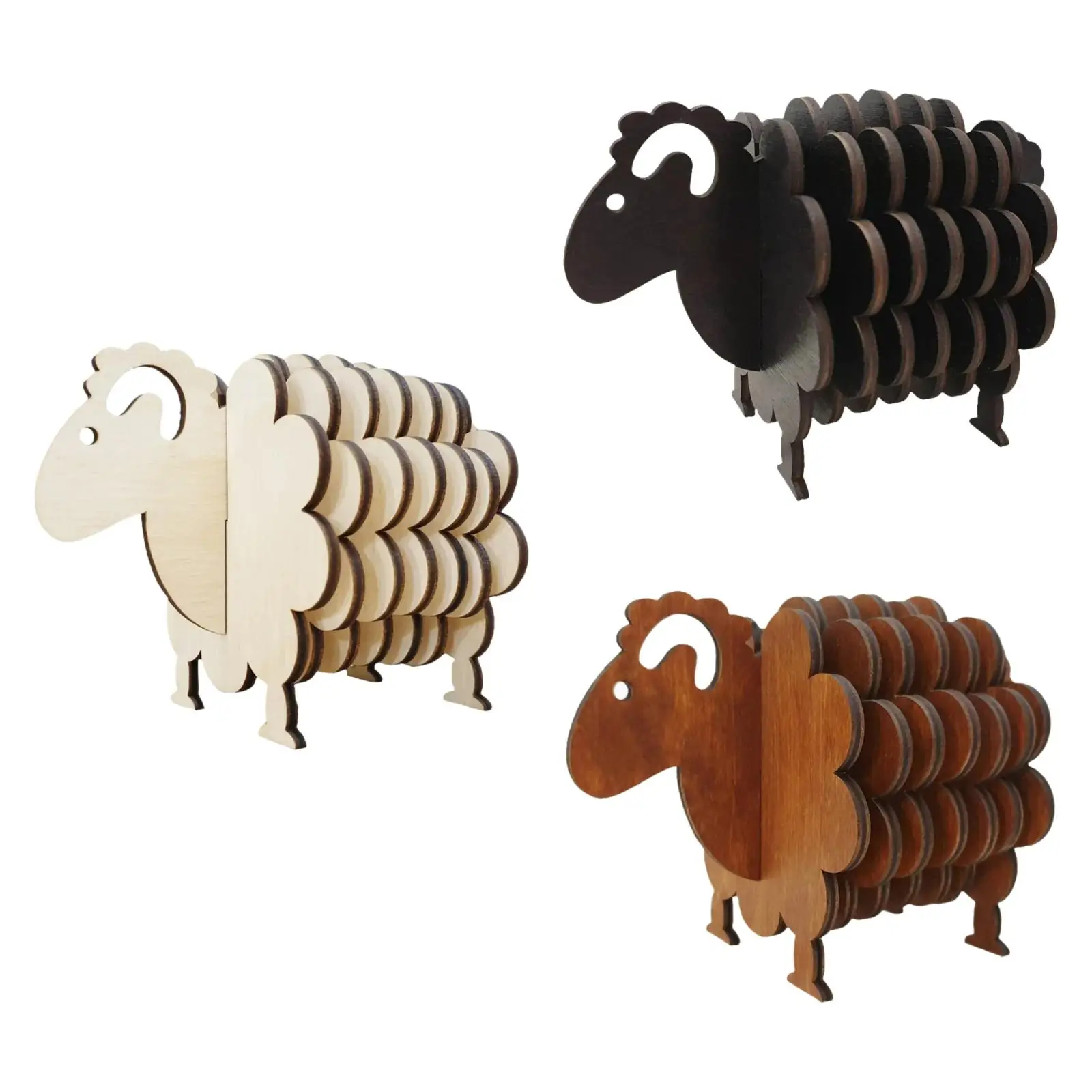 

Drink Coasters with Holder Handcrafted Table Protection Modern Cup Mat Sheep Shaped for Tea Hotel Dinner Table
