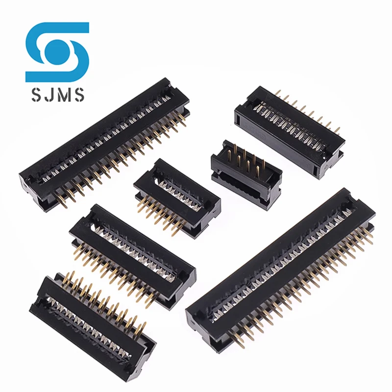 10PCS 2.54MM PITCH FD-6/8/10/16/20/30/40/50 PIN MALE PLUG IDC SOCKET CONNECTOR FOR 1.27MM FLAT ribbon cable wire 6p 10p 20p 40p