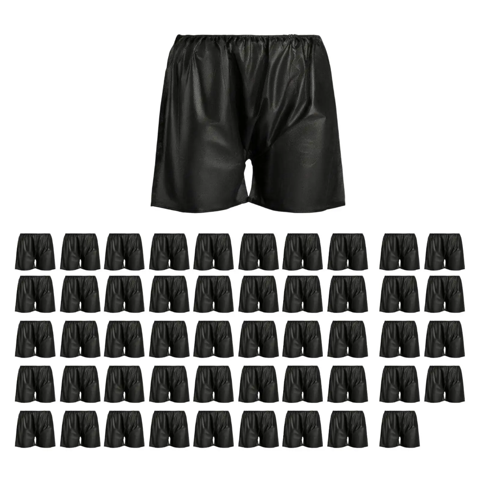 Disposable Black Men Underwear Nonwoven 50 Pack for Massage Therapy Spa Sauna