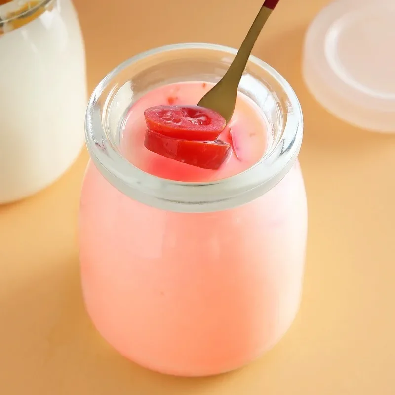 100/150/200ml Clear Glass Jars with Lid Pudding Yogurt Container Milk Jams Jelly Mousse Honey Spice Food Storage Bottle Mini Cup