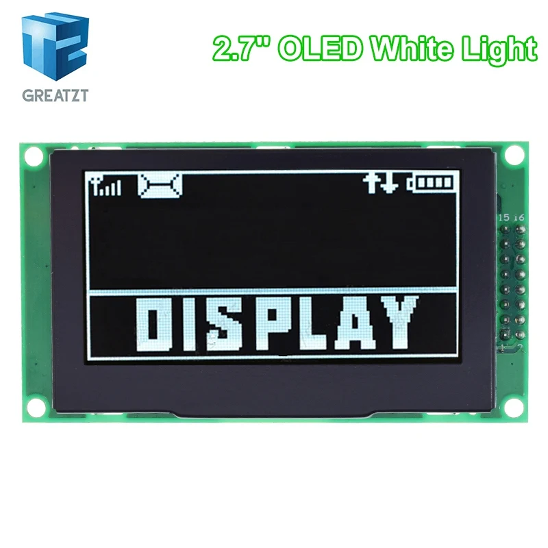 

GREATZT 2.7 Inch OLED Display Module Resolution 128*64P SSD1322 16Pin SPI PM Material SPI 16 Levels Of Gray For Arduino