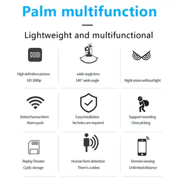 מצלמת WiFi מיניאטורית אלחוטית, ראיית לילה HD 1080P, זיהוי תנועה בזמן אמת, נטענת USB, צפייה מרחוק 6 best sales מצלמת wifi נסתרת - №5