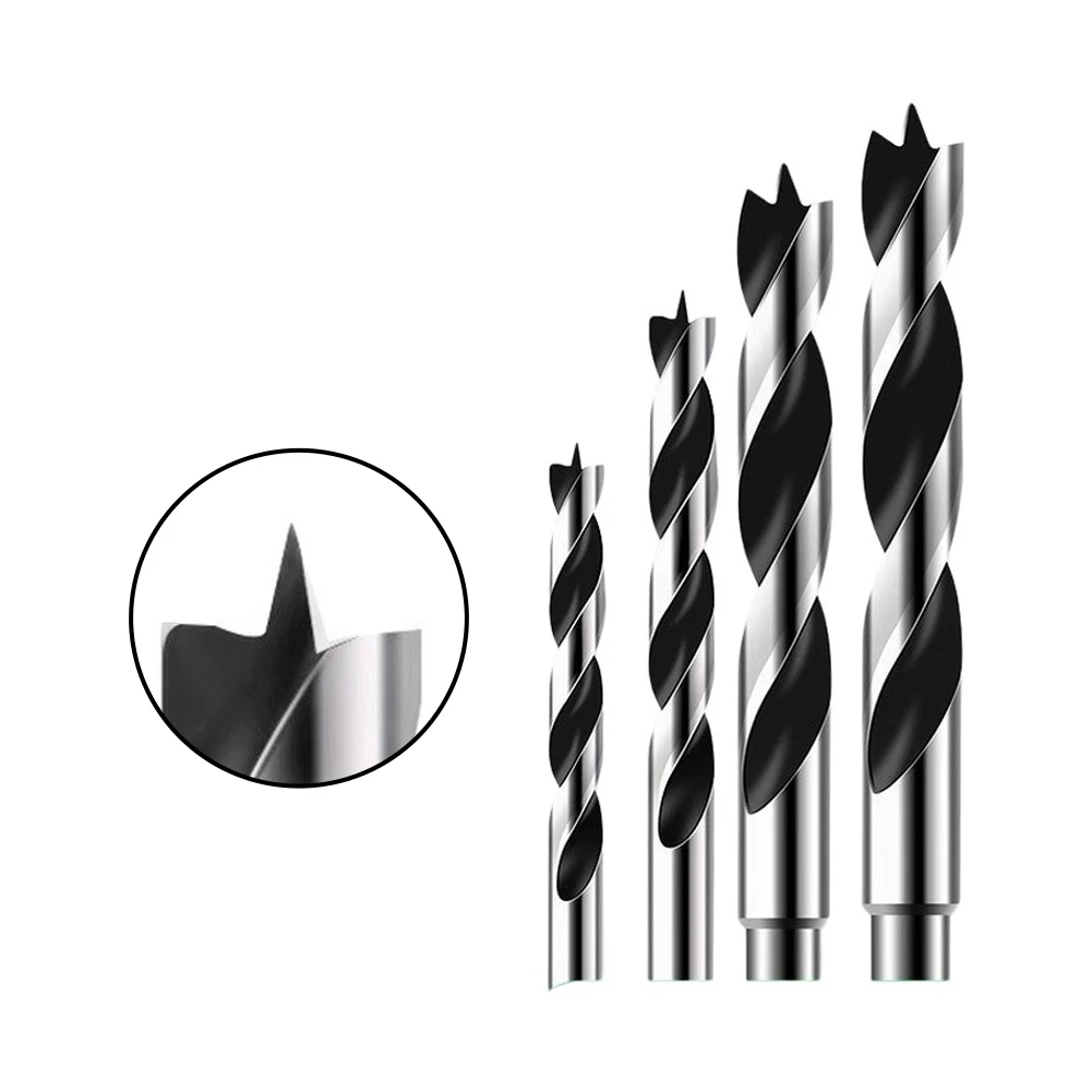 

3/5/6pcs Brad Point Wood Drill Bit Set Round Shank Brad Pointed Drill Bit For Carpenter Woodworking Metal Drilling Bit Tools