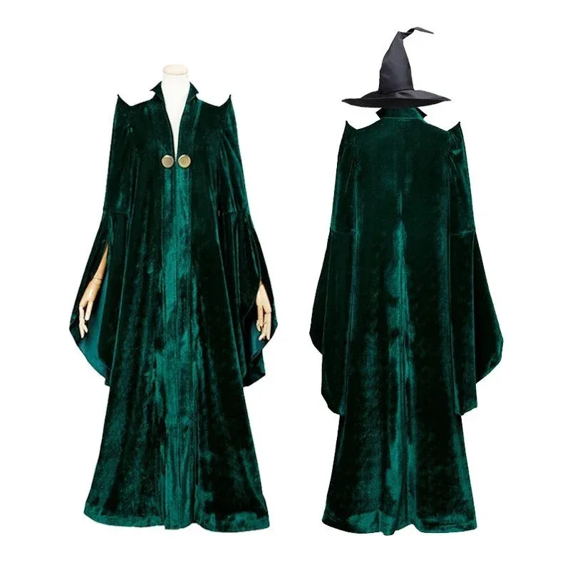 

School of Witchcraft and Wizardry Costume Professor Mileva McGonagall Hogwarts College Presidentis Robe Halloween Costume