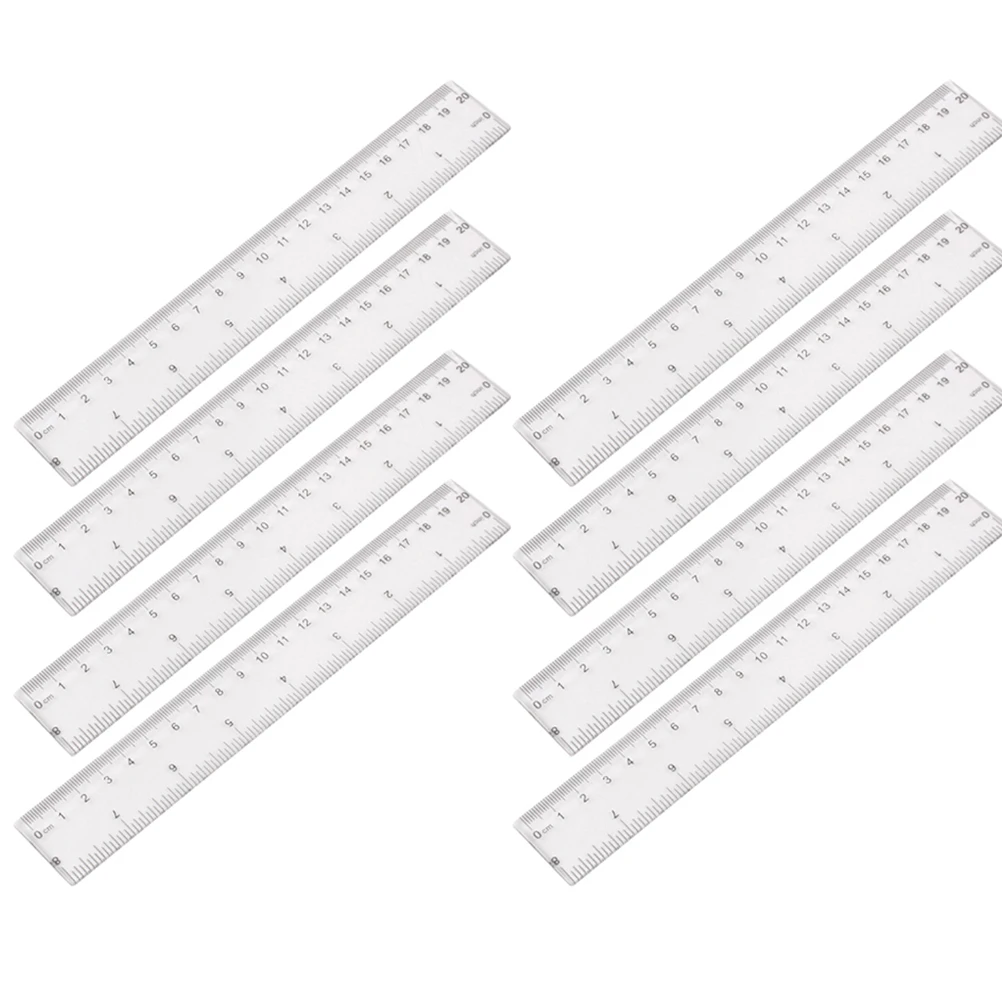 

20 Pcs Precision Plastic Straight Ruler Centimeters Inches Clear Numbers Home Office School Student Teacher Gift