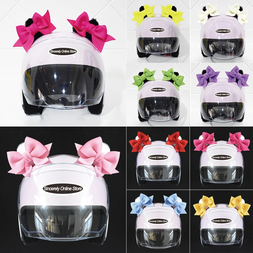 2 teile/para niedlichen motorrad reiten sking helm kaninchen katze ohren hörner helm dekor ohren deko aufkleber zubehör cosplayer styling