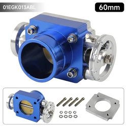 60mm Universal Aluminum Throttle Body VQ35TPS Intake Manifold Billet Blue/Silver/Red