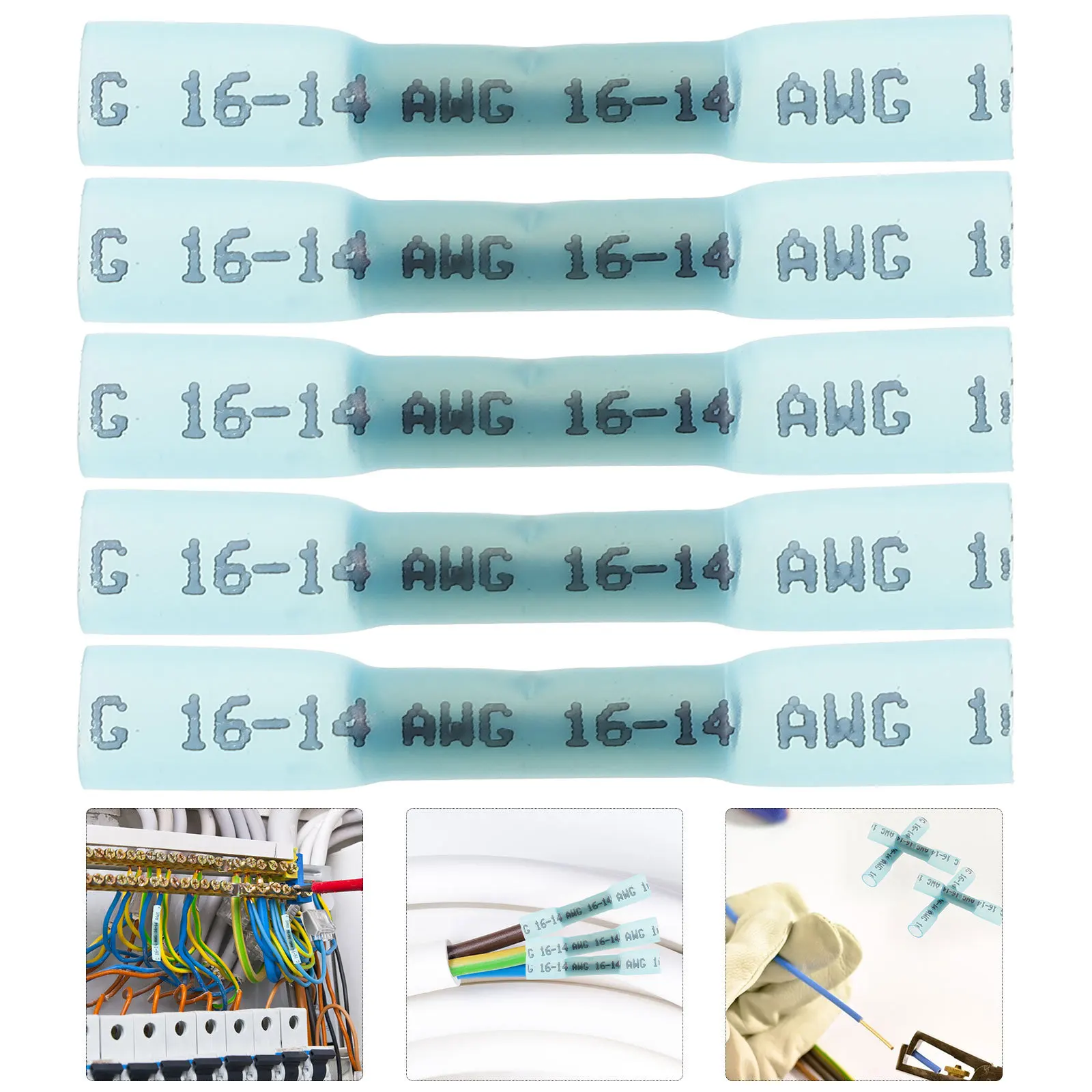 

200Pcs Heat Shrink Wire Butt Connectors Copper Electrical Terminals for Car Marine Home Applications Insulated Wire Splice