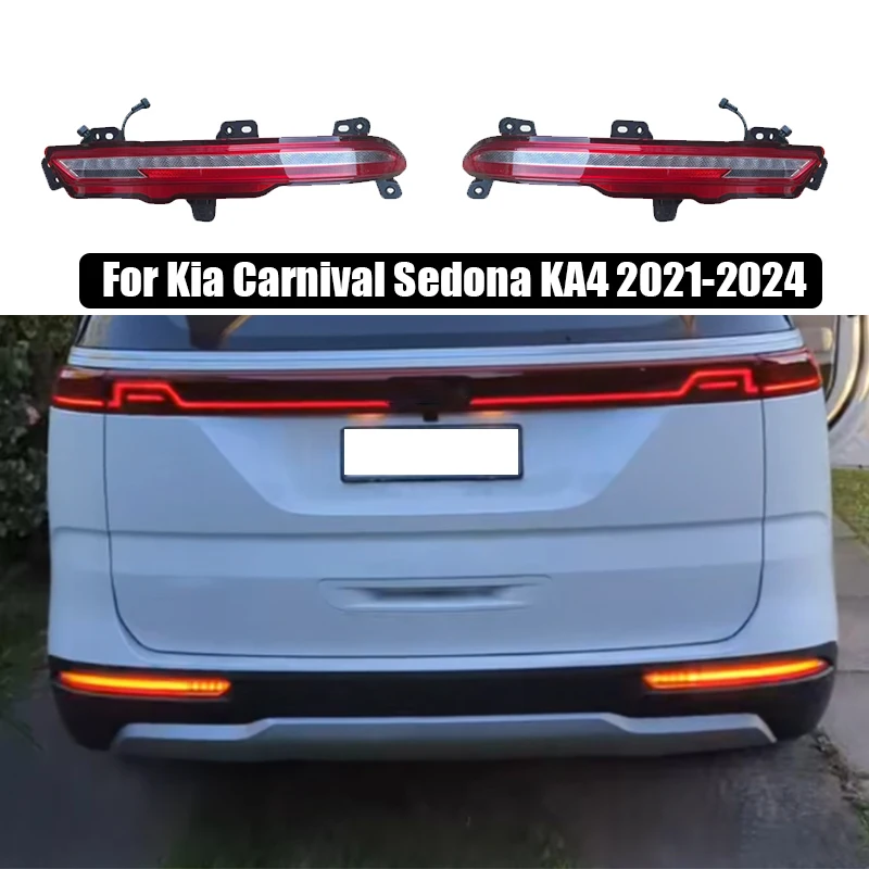 

For Kia Carnival Sedona KA4 2021 2022 2023 2024 Non destructive plug-in installation of LED flow type rear bumper light assembly