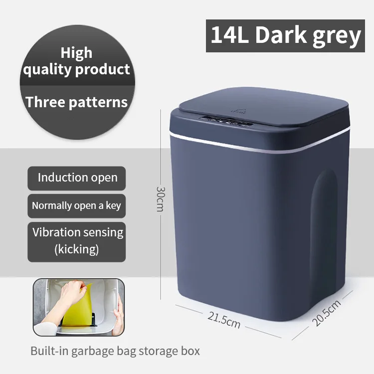 Smart sensor automatic trash can household kitchen bathroom bedroom toilet trash can plastic dustbin