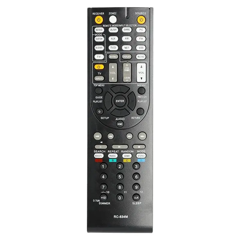 

RC-834M For Onkyo Remote Control Replacement, For Onkyo AV Receiver HT-R758 HT-R791 HT-R990 TX-NR509 TX-NR515 TX-NR525 TX-NR525B