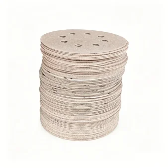 5Inch 125MM 8Holes White Sanding Paper Kit 100Pcs Assorted 60-150 Grit Aluminum oxide for Grinding Wood and Metal