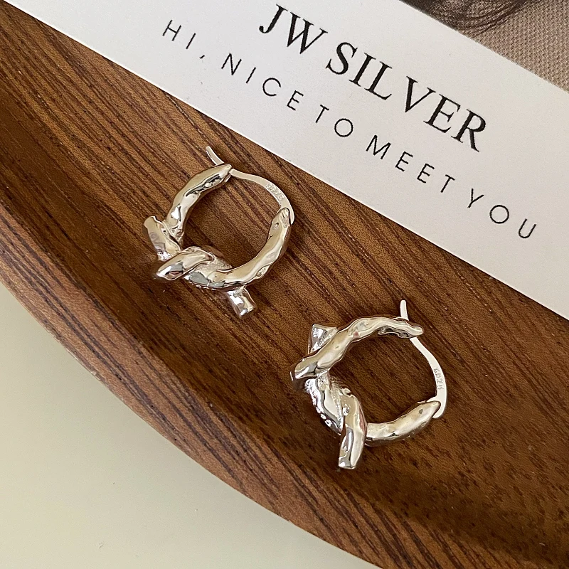CHOZON | Whole Body S925 Sterling Silver Rope Knot Ear Buckle Simple Niche Design Unique High-end Earrings Earrings Gift