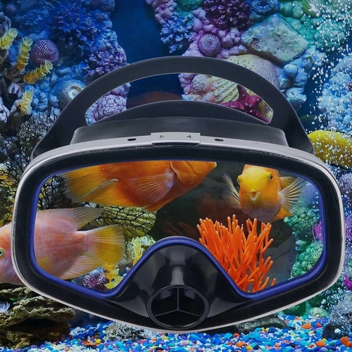 Imagen 2 del producto Máscara de buceo con válvula nasal de estilo retro con marco de acero inoxidable, gafas de buceo para pesca y caza, máscara de buceo, snorkel