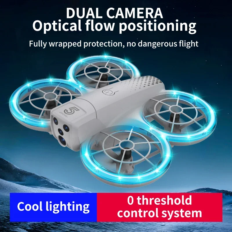 2026 Remote Control Drone CZ05 Cool Light with WiFi APP Mobile Connection HD 4K Dual Camera Photography and Video Drone Toy