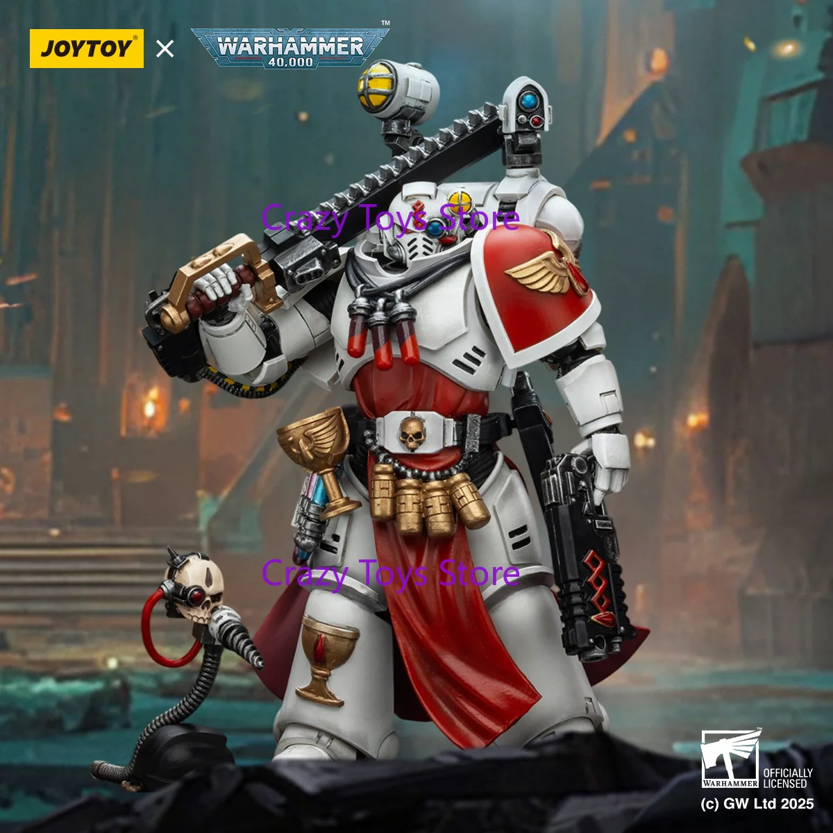 

Joytoy Warhammer 40K 1/18 Blood Action Figure Angels Blood Priest with Heavy Bolt Pistol, Chain Sword and Narthecium Toys