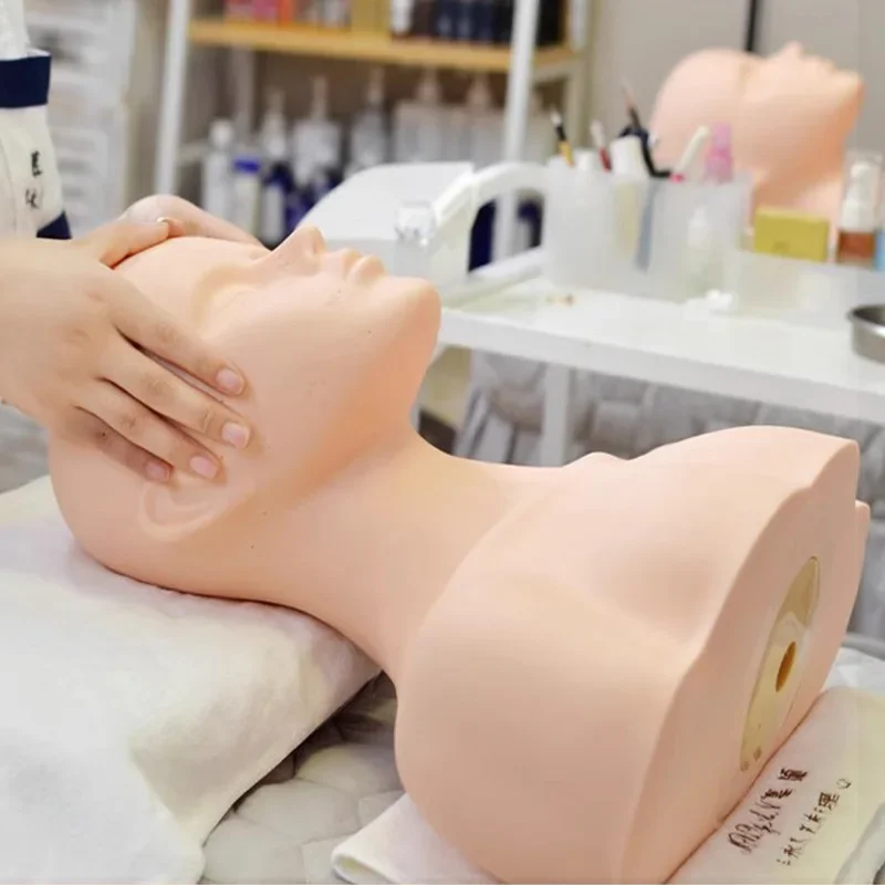 Big Half Body Soft Silicone Cosmetology Mannequin Head Model With Shoulders For Massage Practice Training Model