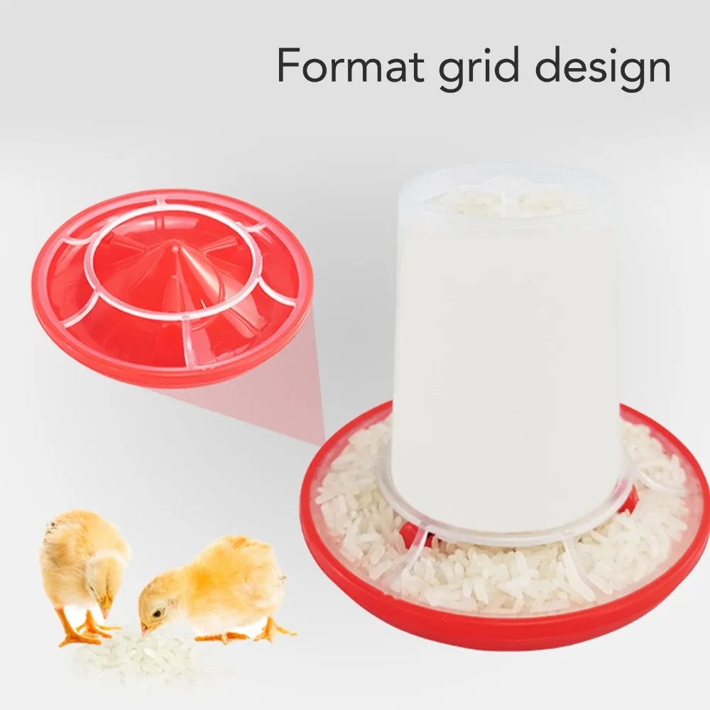 2 sets Rotary Sleeve Chick Feeder and Waterer Kit Plastic Detachable Poultry Feeder and Waterer Combo Hollow Top Grid Bottom