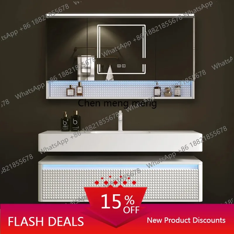 Q181 Bathroom Vanity Sink Unit Imported Dupont Corian Integrated Basin White Paint Finish, Minimalist Bathroom Vanity Sink Unit
