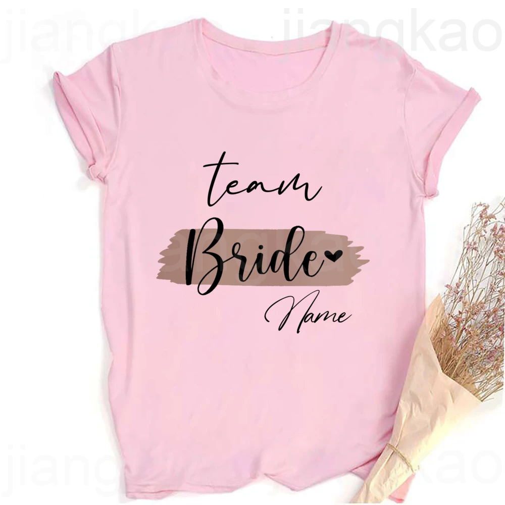 Personalised Hen Party Shirts Custom Name Team Bride T-Shirt Bridal Bachelorette Party Friends Family Outfit Bridesmaide Tee Top