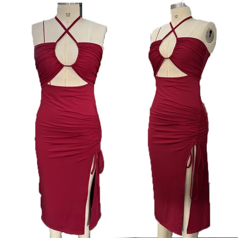 Mouwloze Sexy Vrouwelijke Midi Backless Jurken Slanke Nachtclub Feest Damesjurk Bodycon Vestidos Elegantes Para Mujer