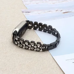 Metal Chain Bracelet for Xiaomi Smart Band 10/ 8/ Mi 9 Strap Dressy Wristband for Women Mi Band 9 Smart Accessories Bling Luxury