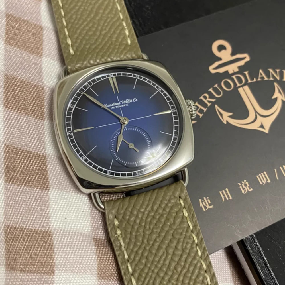 Hruodland 2025 جديد الرجال ساعة ميكانيكية النورس St1701 36 مللي متر F028 ريترو مقاوم للماء 10ATM مربع الفولاذ المقاوم للصدأ reloj hombr