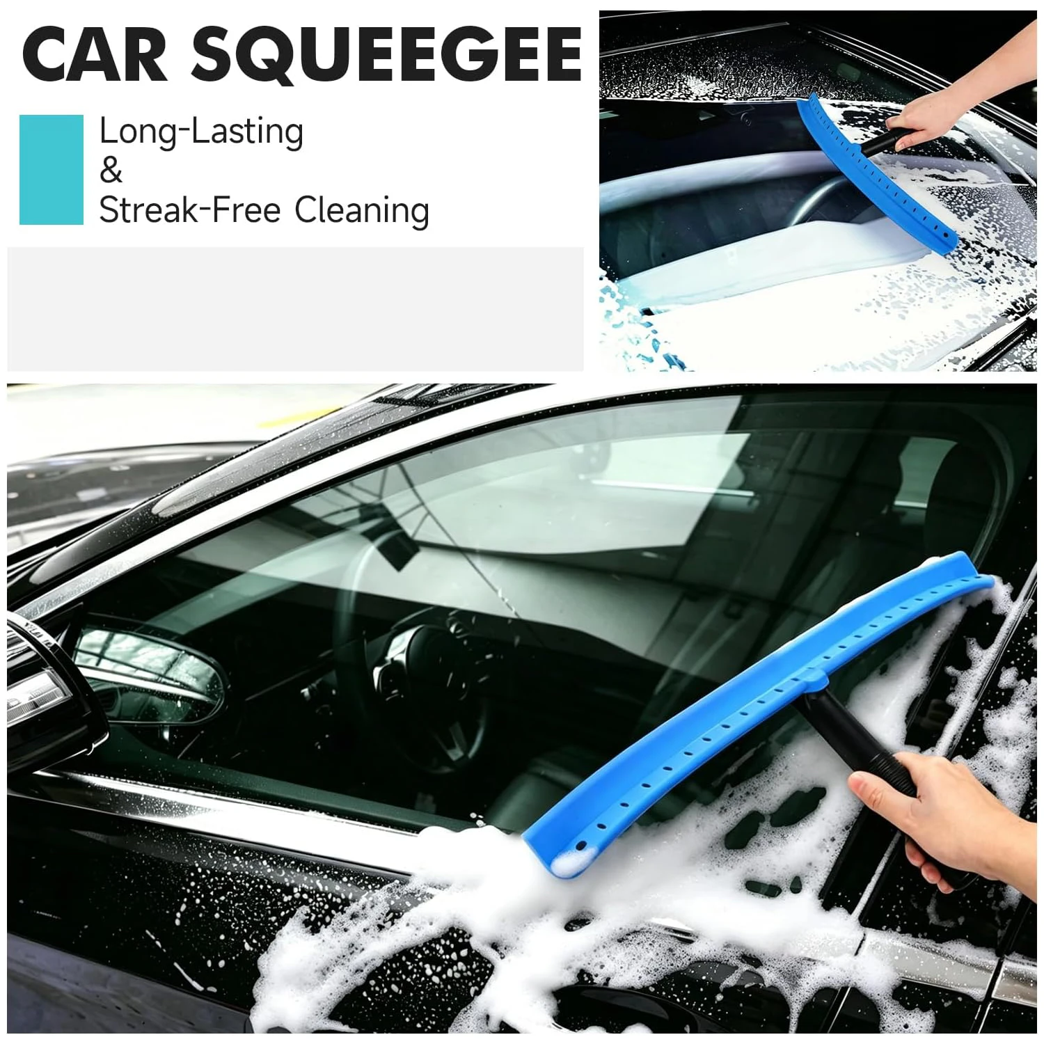 EHDIS 18-Inch Large TPU Blade Window Squeegee Household Tile Wall Glass Cleaning Tool Scratch-Free Scraper With Anti-Slip Handle