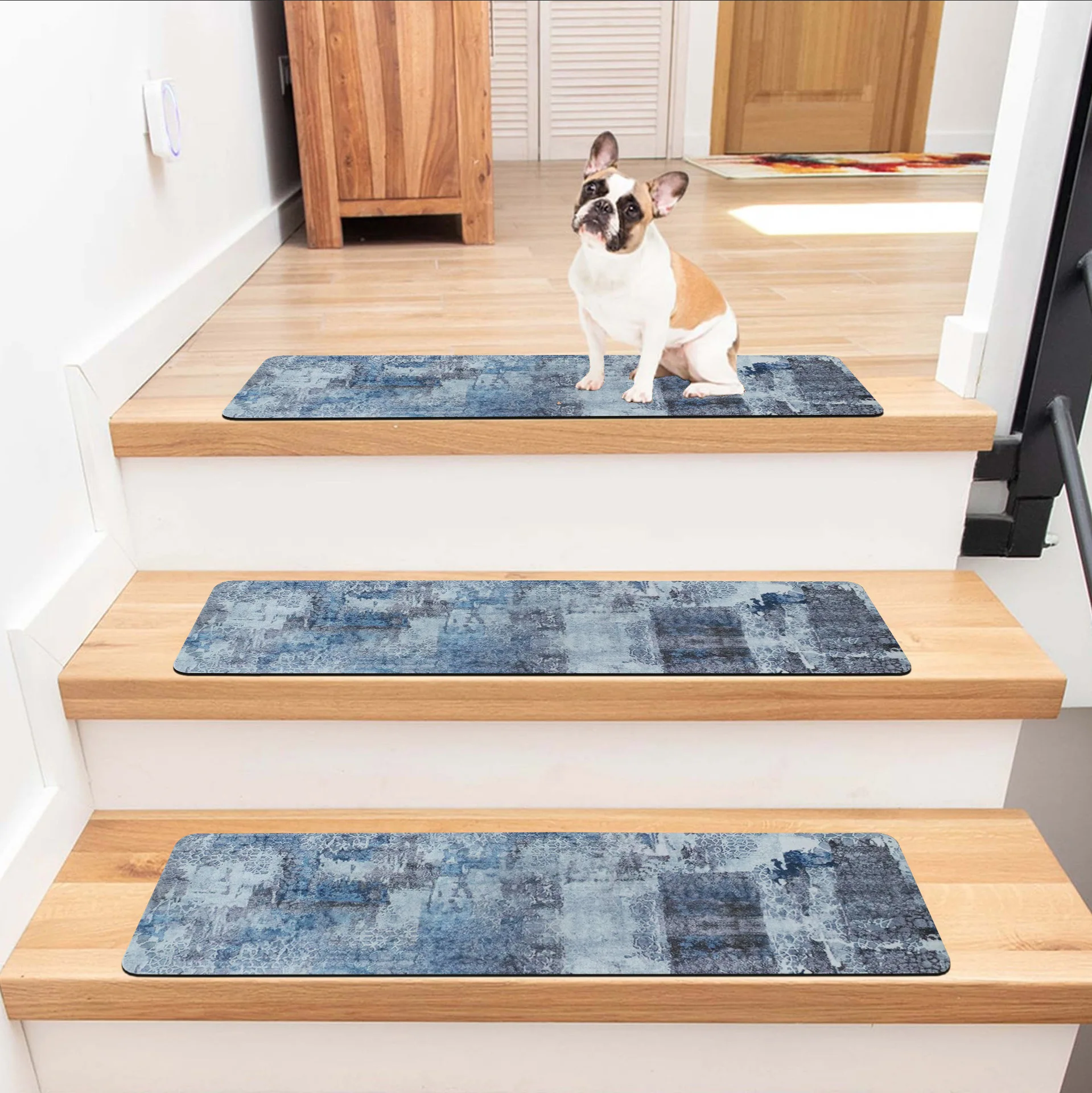 8Pcs Soft Stair Treads Carpet Non Slip Stair Tread for All Step,Washable Rug Rubber Backing Stair Mat Indoor Stairs Runners