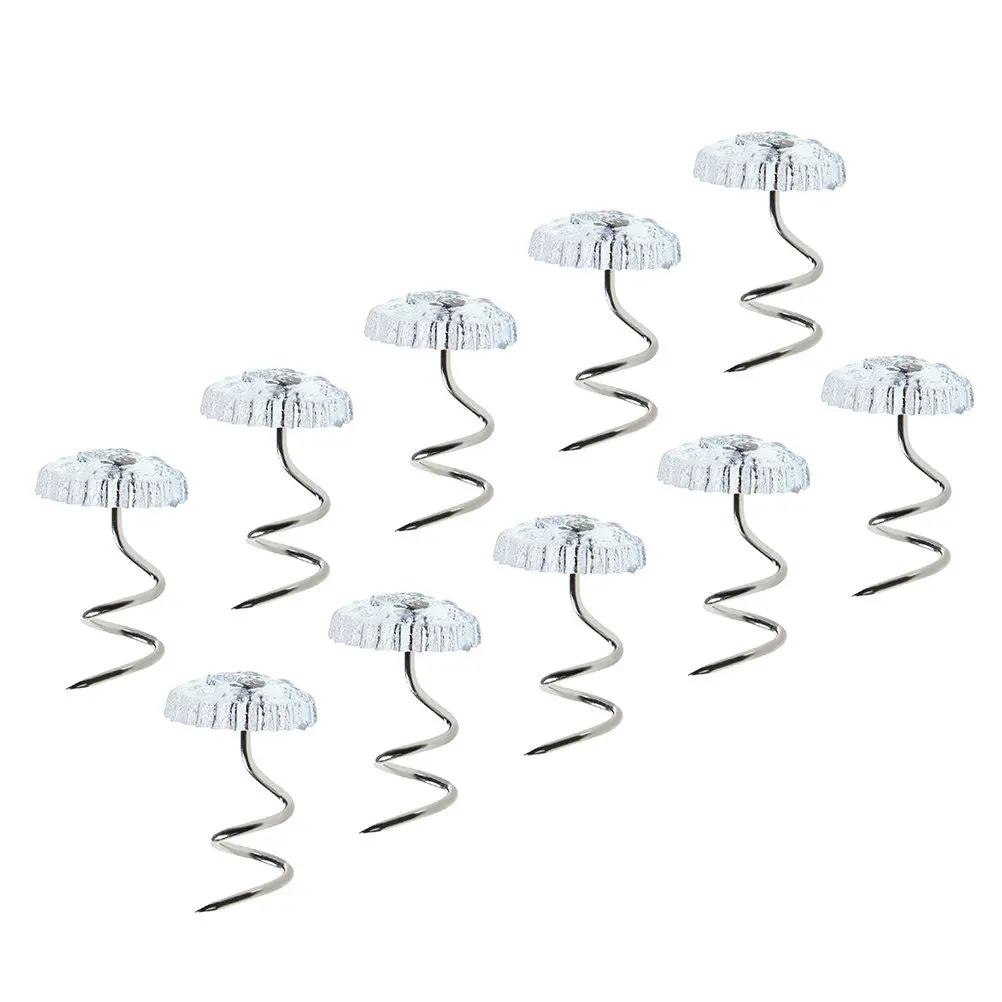 20Pcs Spiral Upholstery Pins for Bedskirt Adjustment Slipcovers Arm Covers Doilies Mattress Skirts Twisted Nail Fixing