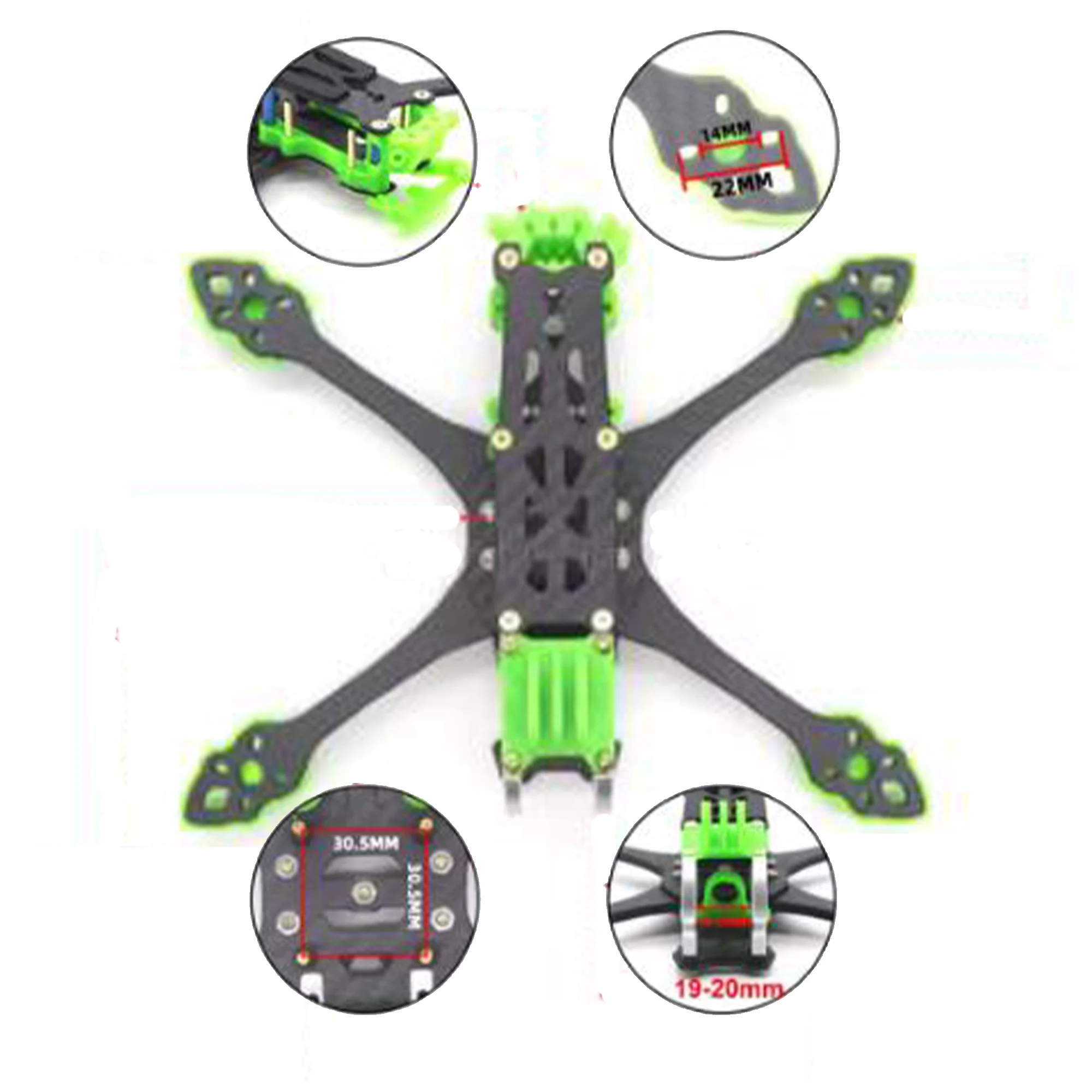 MARK5 Mark 5 5Inch Carbon Fiber Frame 225mm 5mm Arm for Air Unit HD / Vista Aerial / Analog Camera FPV Freestyle RC Racing Drone