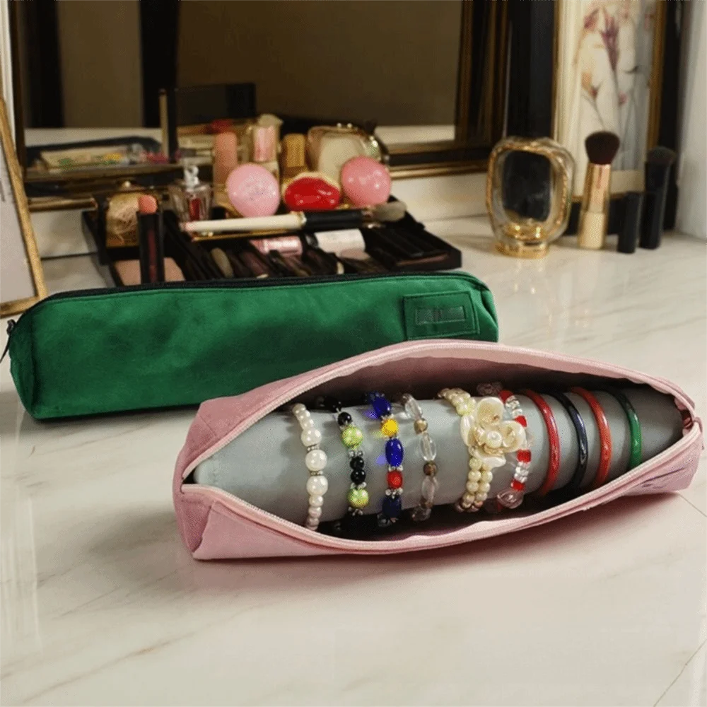 

New Design with Zipper Travel Pouch Flannel Multifunctional Jewelry Organizer Portable Organizer Pouch