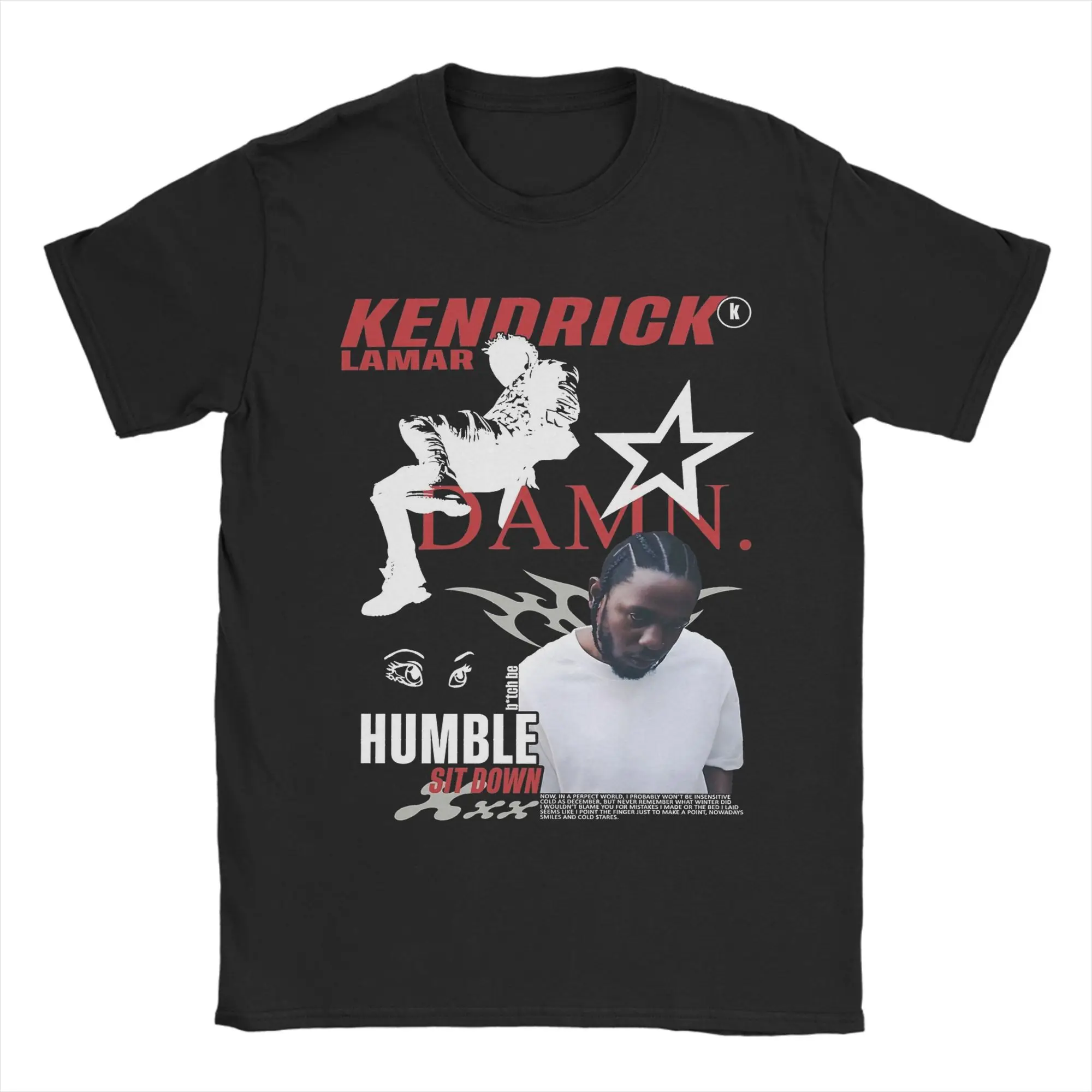

Kendrick Lamar DAMN футболки для мужчин винтажная футболка из чистого хлопка с круглым воротником футболка с короткими рукавами подарок на день рождения одежда