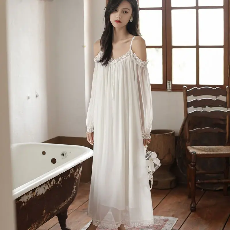 

Sexy Nightgowns Women Lace Creativity Sleepwear Charming Korean Style All-match Daily Ladies Seductive Basics Popular Pure Cozy