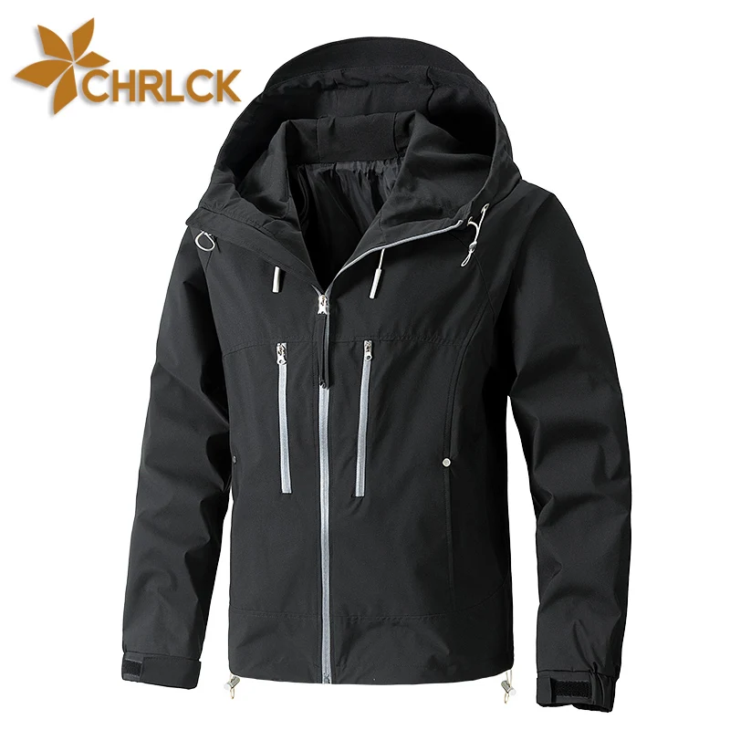 

CHRLCK Men's Hiking Jackets Waterproof Wear-resistant Windbreaker Camping Jacket Windproof Fishing Trekking Coats Men