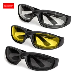 KLASSNUM Yellow Lens Sunglassese For Driving Anti-UV Motorcycle Riding Glasses Padding Goggles Outdoor Sports Women Sunglasses