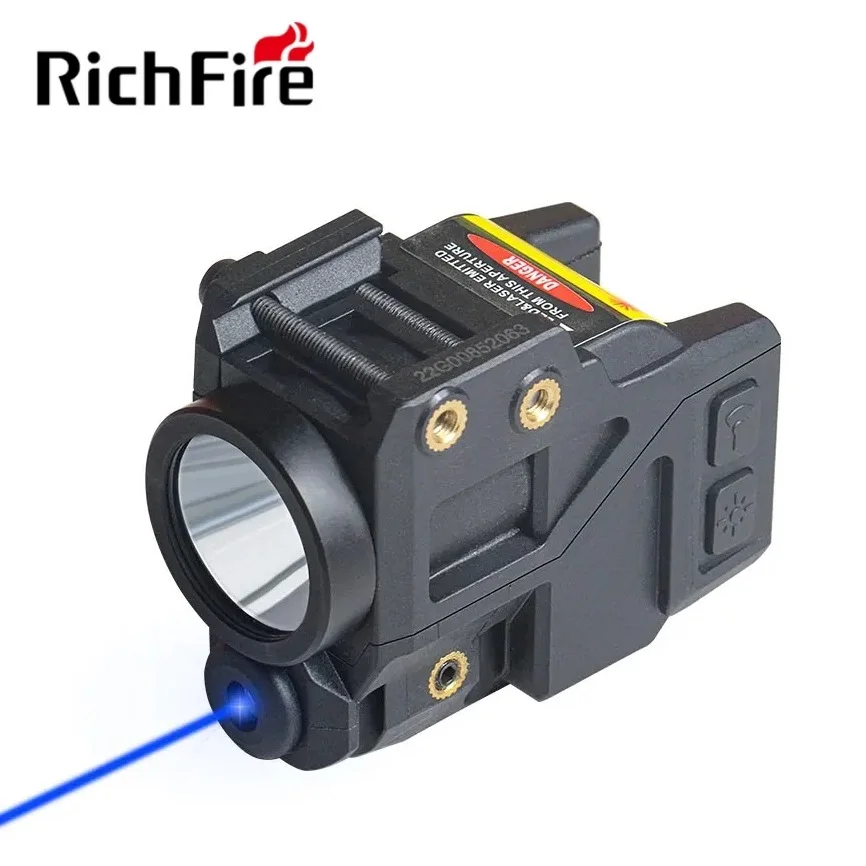 Richfire Tactical Flashlight 800LM Magnetic Charging Green Laser Sight LED Combo Strobe G3C Pistol Weapon Light for 20mm Rail