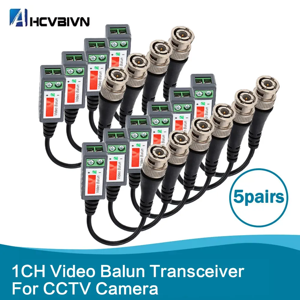 10pcs CCTV Video Balun Passive Transceivers 2000ft Distance UTP Balun BNC Cable Cat5 CCTV UTP Video Balun