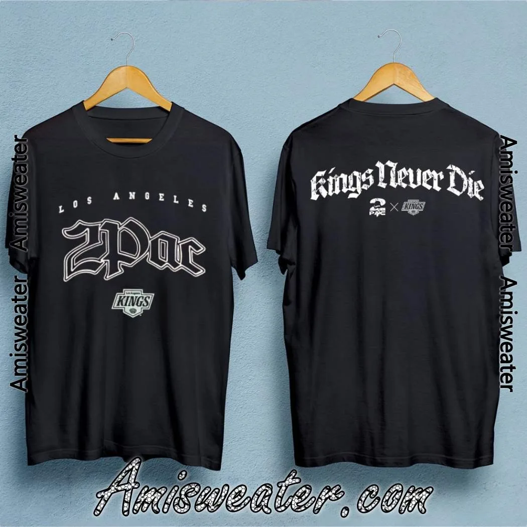

Футболка 2pac X LA Kings Kings Never Die --- Высококачественный роскошный топ для мужчин и женщин Y2k
