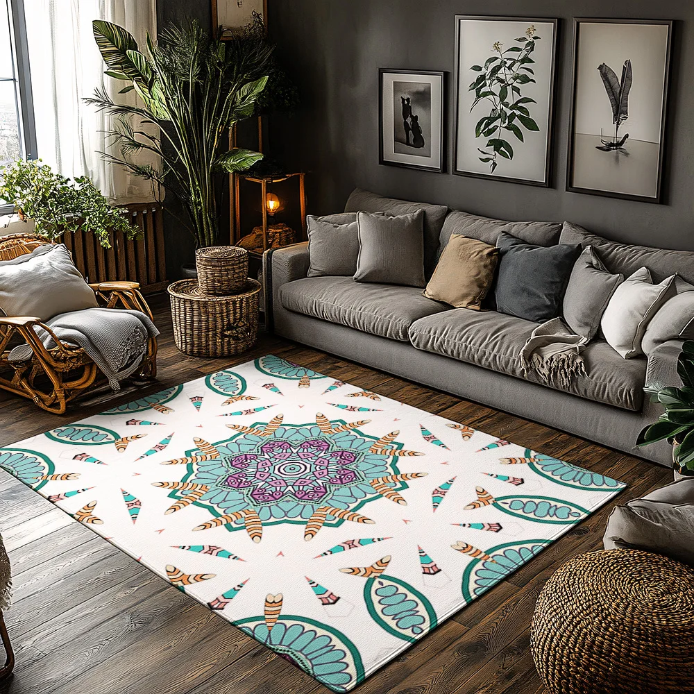 Bohemian Area Rug Moroccan Trellis Pattern Washable Non Slip Floor Mat Modern Home Decor Living Room Carpet Kitchen Rug Farmhous