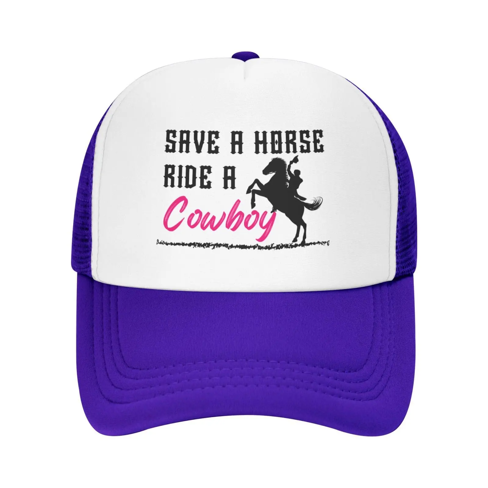 

Save A Horse Ride A Cowboy Hat Fashion Mesh Hat for Men Women Trucker Hats Unisex Baseball Cap for Daily Outdoor Sun caps