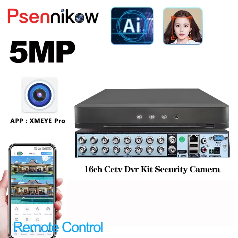 

1080P Digital Audio Video Recorder 16ch Cctv Dvr Kit Security Camera System XMEYE CCTV IR Waterproof 5Mp AHD Camera