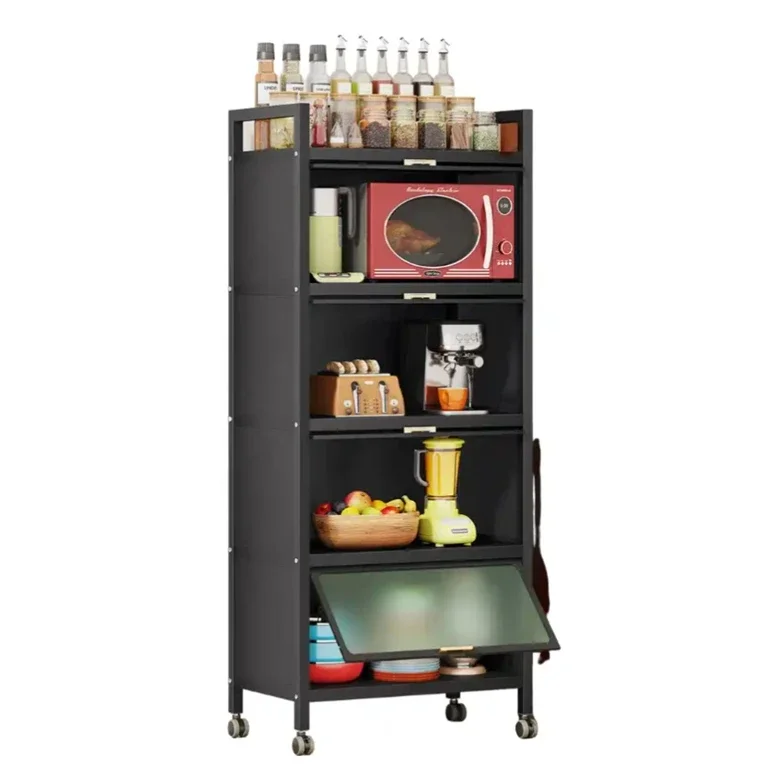

z High Quality Commercial 360 Degree Rotation Kitchen Storage Shelf With Wheels