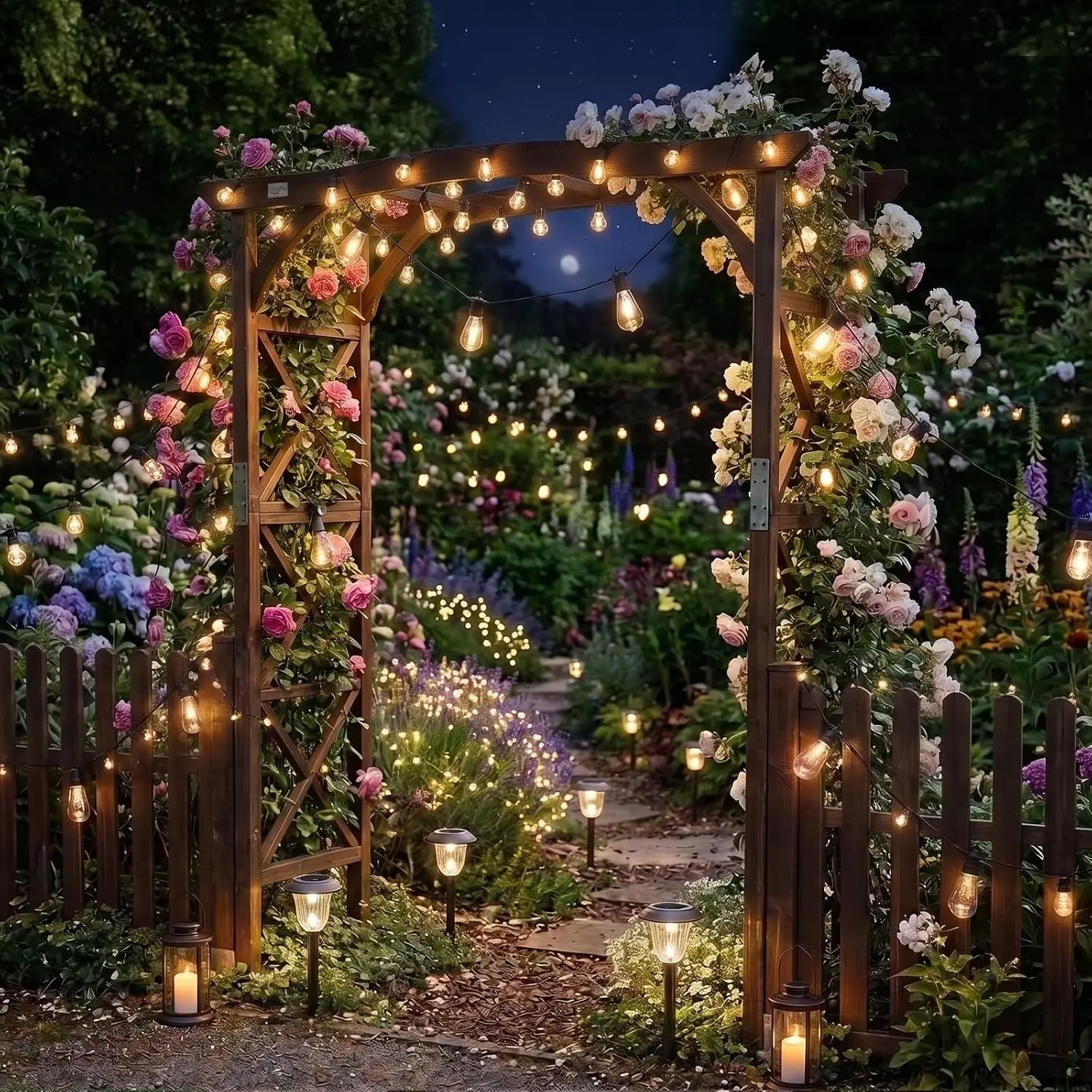Wooden Garden Arbor, Wedding Arch, 6.6ft Arch Backdrop Stand for Ceremony, Wood Trellis for Plant Climbing,, Customized
