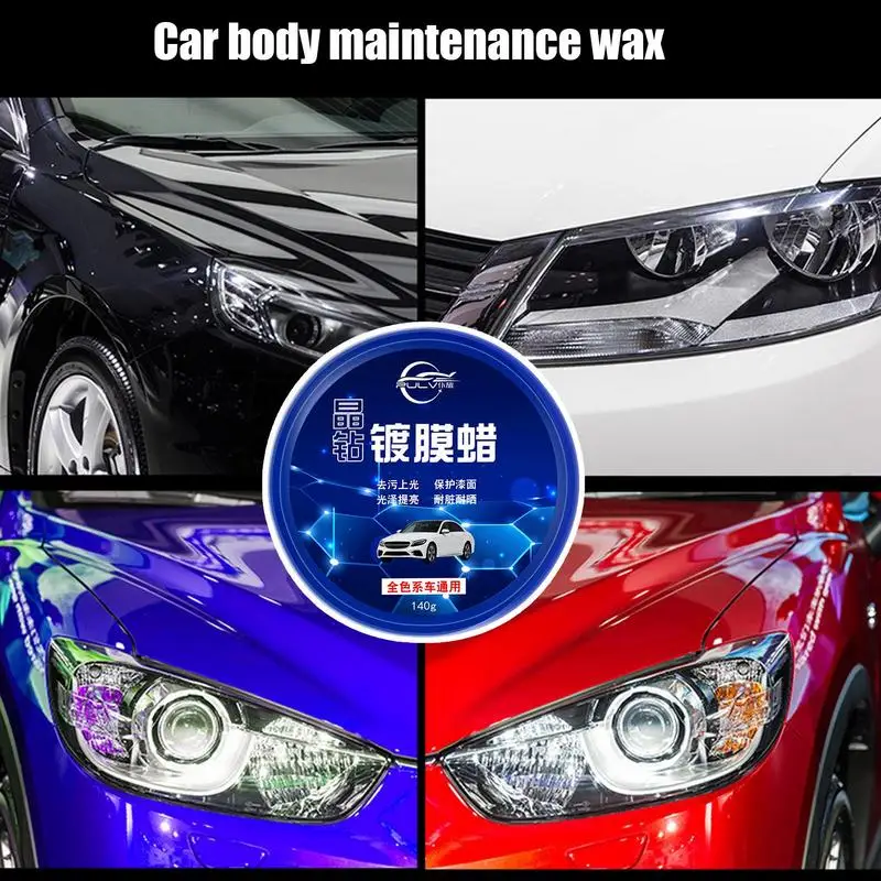 140g Car Polish Car Wax Crystal Plating Set Hard Glossy Wax Layer Covering Paint Surface Coating Formula Waterproof Film