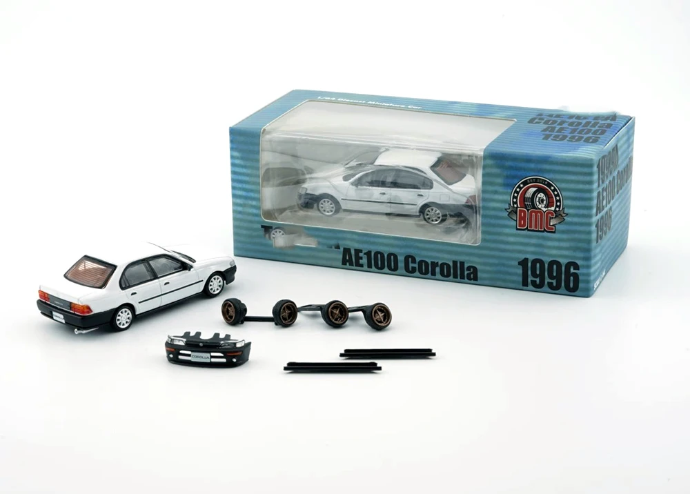 New BMC 1:64 Corolla AE100 1996 Grey Diecast Alloy Toy Cars Simulation Model By BM Creations For Collection gift